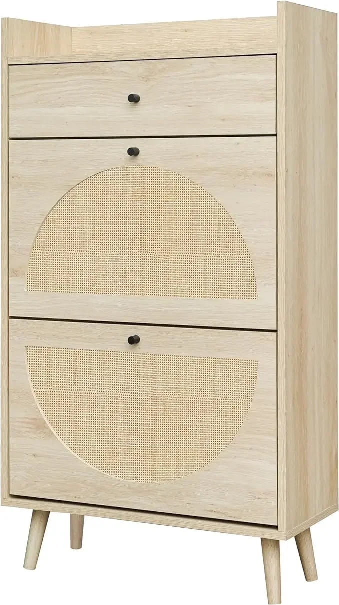 Armoire à chaussures en rotin naturel