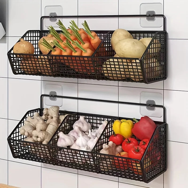 Panier de rangement mural cuisine – rangement pratique sans percer