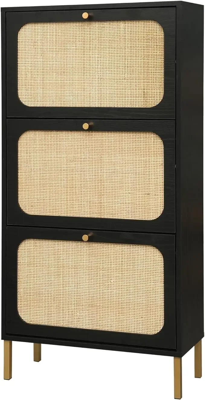 Armoire à chaussures en rotin naturel