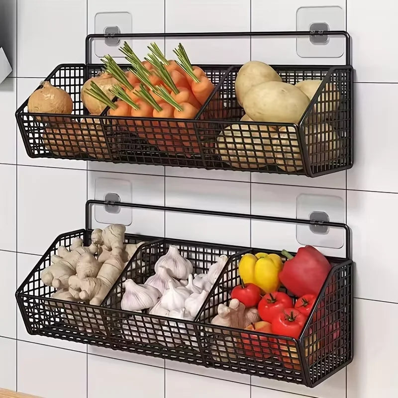 Panier de rangement mural cuisine – rangement pratique sans percer