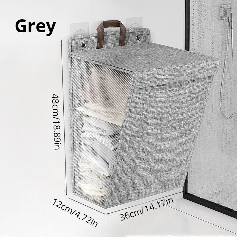 Panier à linge pliable adhésif